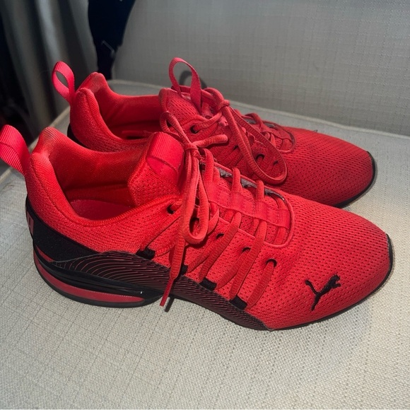 Puma Axelion Red/Black Running Shoes Sneakers Men's Size 7C 376196-01 - Picture 6 of 12